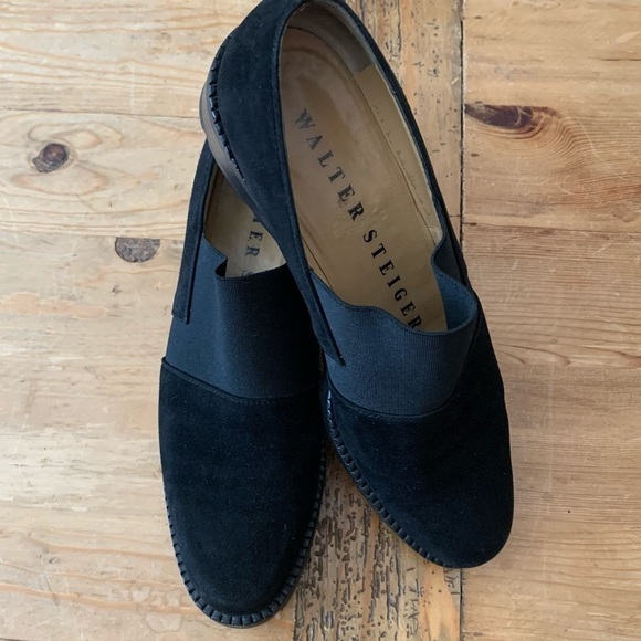 Walter Steiger Black Suede Loafers - Picture 2 of 7